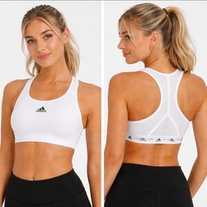 Adidas White Racerback Mesh Sports Bra GUC